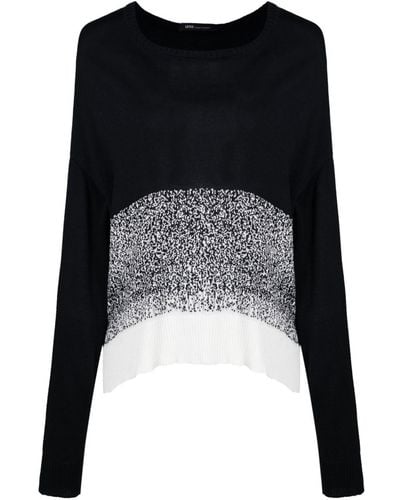 UMA | Raquel Davidowicz Speckled Two-tone Sweater - Black
