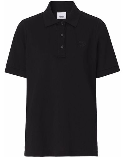 Burberry Poloshirt Met Monogram - Zwart