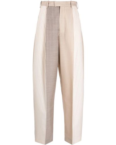 Marni Striped Colour-block Tailored Trousers - Natural