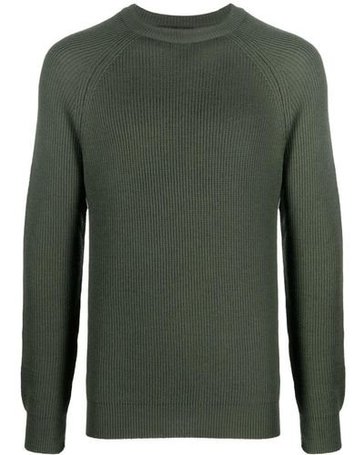 Moorer Ribbed-knit Wool Jumper - Green