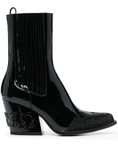 Philipp Plein Crystal-embellished Boots - Black