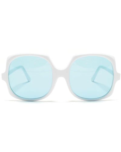 Adriana Degreas Logo-print Oversize-frame Sunglasses - Blue