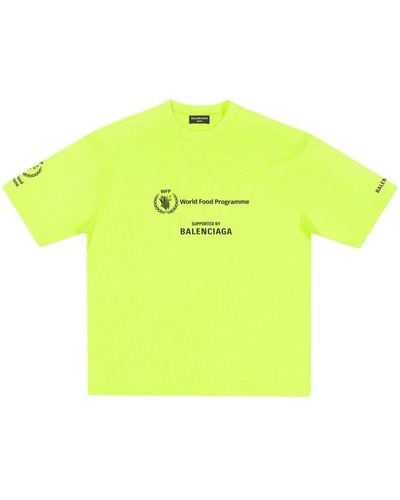 Balenciaga T-shirt Met Print - Geel