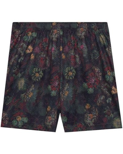 John Elliott Pantalones cortos de chándal con estampado floral - Negro