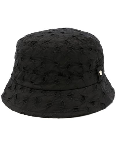 Mackintosh Sombrero de pescador con logo bordado - Negro