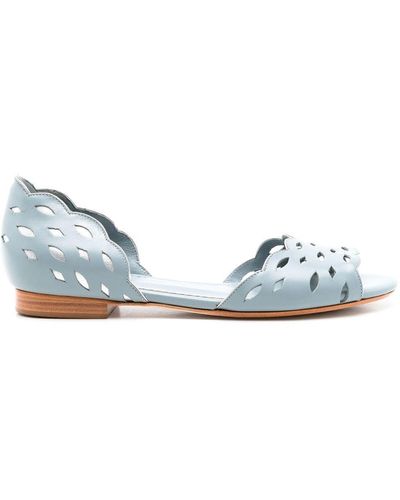 Sarah Chofakian Vivienne Perforated-detail Sandals - Blue