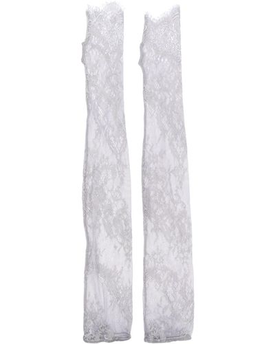 Loulou X Rue Ra Lace-pattern Long Gloves - White