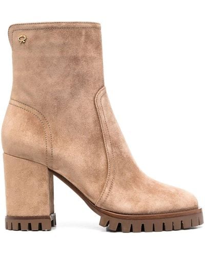 Gianvito Rossi Timber 70mm Suede Boots - Natural