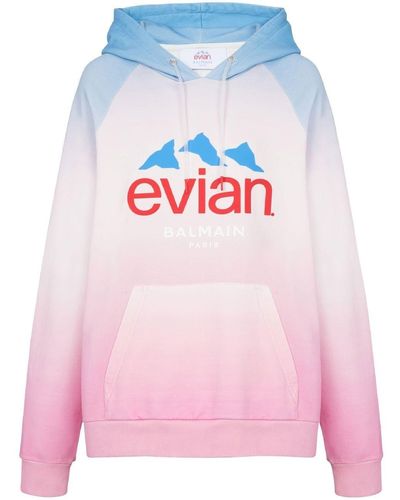 Balmain X Evian Gradient-effect Oversized Hoodie - Pink