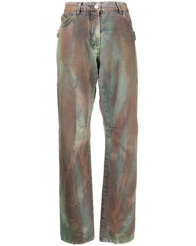 The Attico Deann Camouflage Trousers - Grey