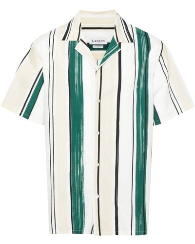 Lanvin Striped Shirt With Embroidery - Green