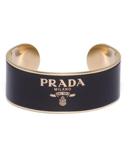 Prada Logo-detail Cuff Bracelet - Blue