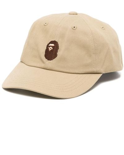 A Bathing Ape Logo-embroidered Cotton Cap - Natural