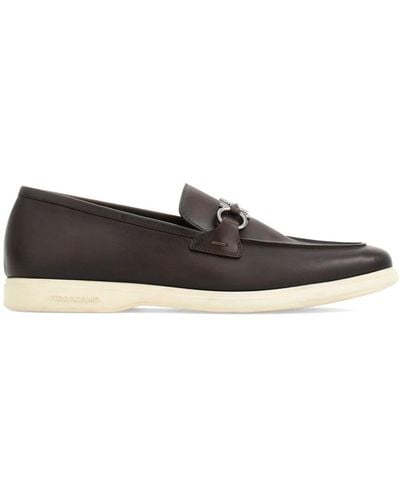 Ferragamo Gancini leather loafers - Grau
