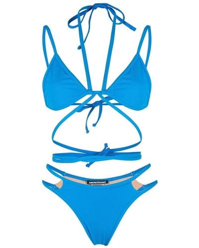 ANDREADAMO Strappy Bikini Set - Blue