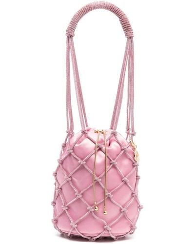 Rosantica Capri Crystal-embellished Bucket Bag - Pink