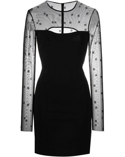 Givenchy Vestido corto con aberturas - Negro
