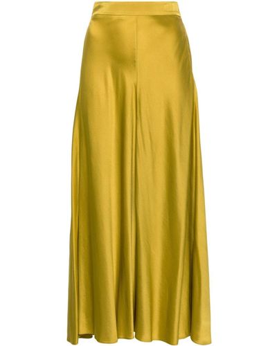 Forte Forte Silk-satin Midi Skirt - Yellow