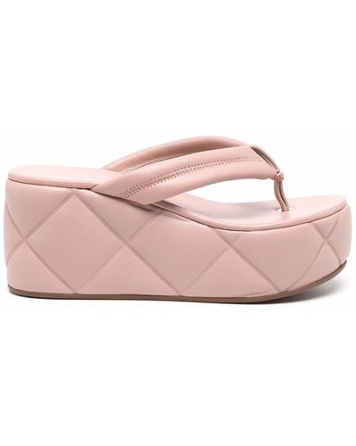 Le Silla Quilted Platform Sandals - Pink