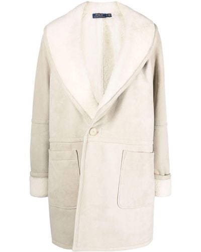 Polo Ralph Lauren Shawl-lapel Single-breasted Coat - Natural