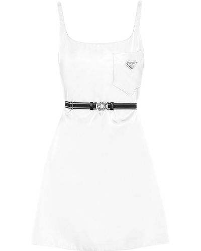 Prada Re-nylon Sleeveless Gabardine Dress - White