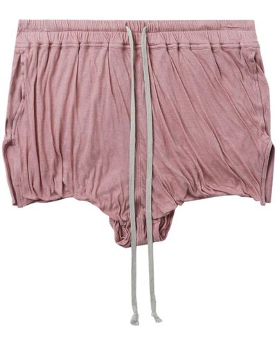 Rick Owens Elasticated-waist Gathered Shorts - Pink