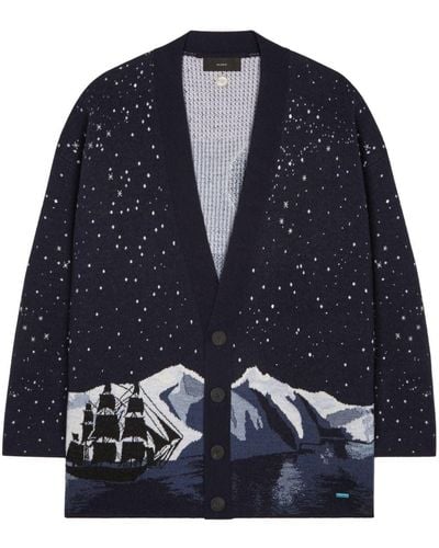 Alanui In The Middle Of Nowhere Jacquard Cardigan - Blue