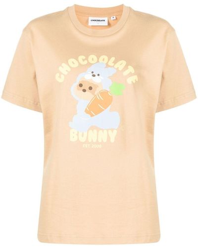 Chocoolate Cotton Graphic-print T-shirt - Natural