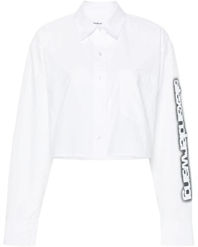 Alexander Wang Halo-print Cotton Shirt - White