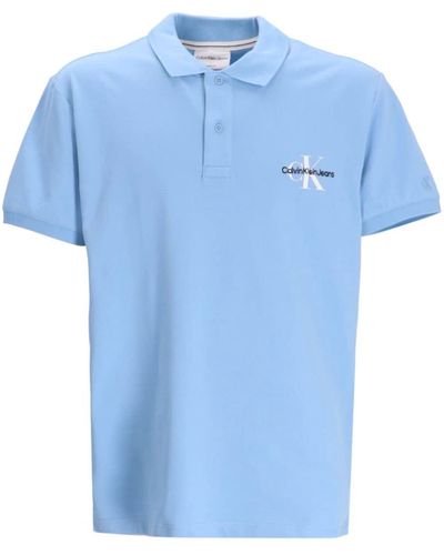 Calvin Klein Poloshirt Met Geborduurd Logo - Blauw
