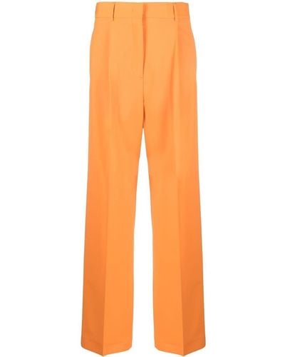 MSGM Pantalones rectos de talle alto - Naranja