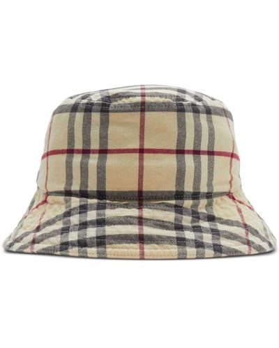 Burberry Vintage Check-pattern Cotton Bucket Hat - Metallic