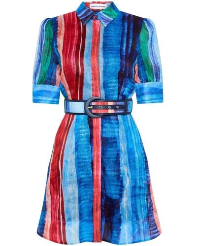 Rebecca Vallance Gestreepte Mini-jurk - Blauw