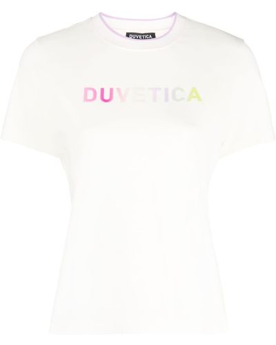 Duvetica T-Shirt mit Logo-Print - Weiß