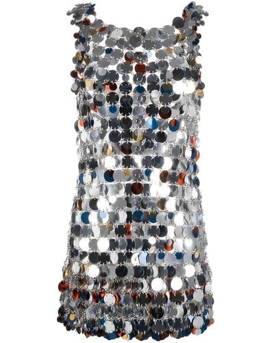 Rabanne Sequin-embellished V-neck Minidress - Metallic