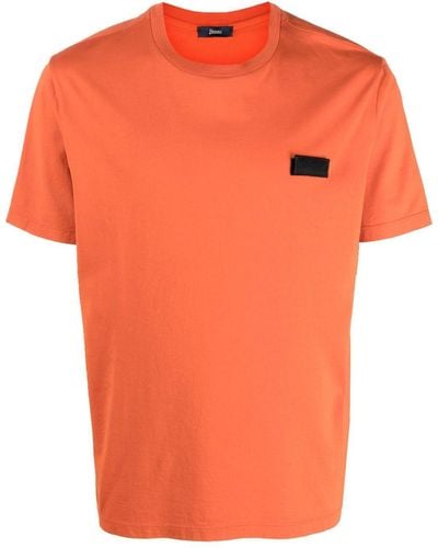 Herno T-Shirt mit Logo-Patch - Orange