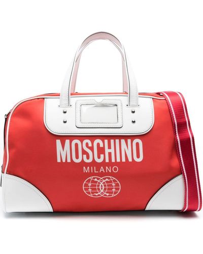 Moschino Double Smiley World Holdall - Red