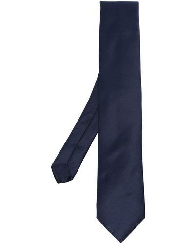 Corneliani Satin-finish Silk Tie - Blue