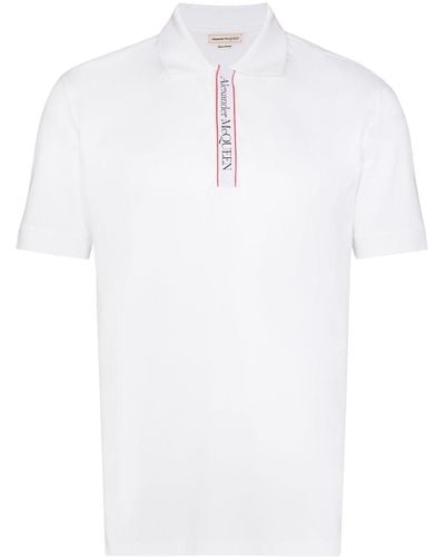 Alexander McQueen Logo Organic Cotton Polo Shirt - White