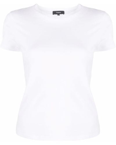 Theory T-shirt en coton pima à manches courtes - Blanc