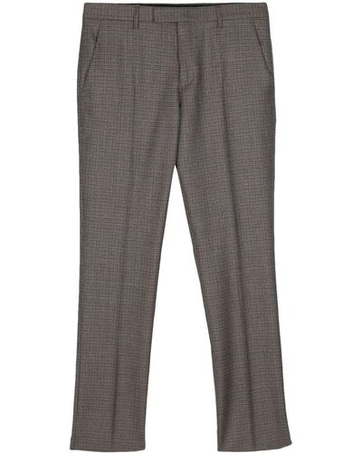 Paul Smith Checked Tailored Wool Pants - Grey