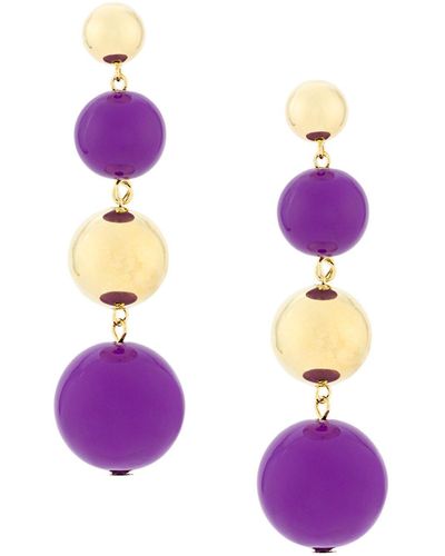 Eshvi Ball Drop Earrings - Purple