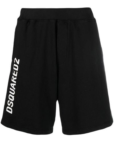 DSquared² Shorts Met Logoprint - Zwart