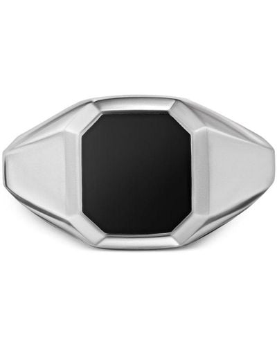 David Yurman Sterling Silver Streamline® Black Onyx Signet Ring