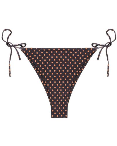 Faithfull The Brand Ludici Bikinihöschen mit Polka Dots - Braun