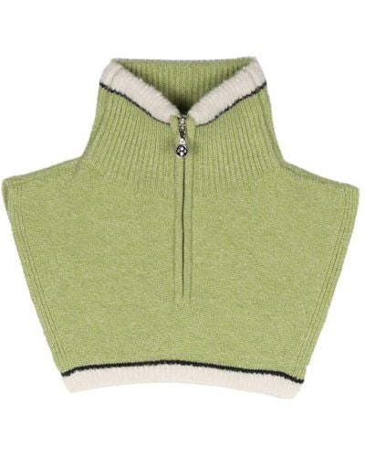 Barrie Knitted Zip-up Scarf - Green