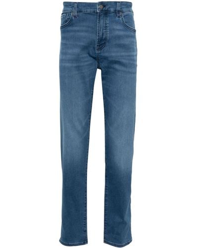 BOSS Low-rise Tapered-leg Jeans - Blue