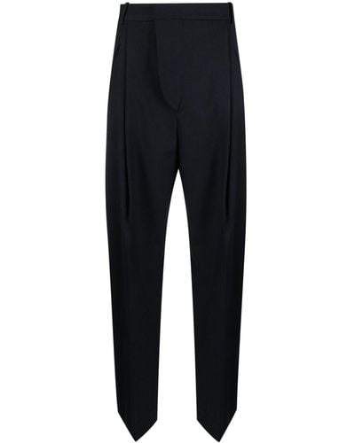Victoria Beckham Pleat-detailing Wide-leg Pants - Black