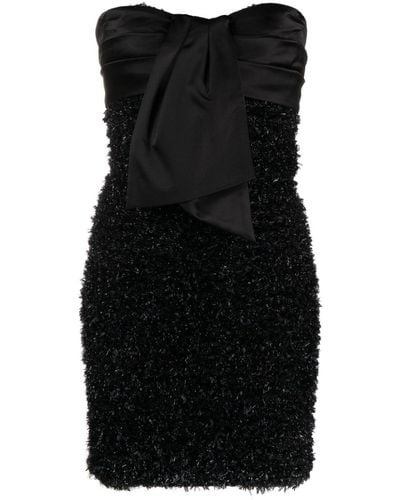 Balmain Metallic Tweed Minidress - Black