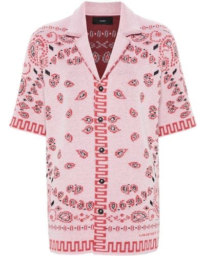 Alanui Bandana Knitted Bowling Shirt - Pink